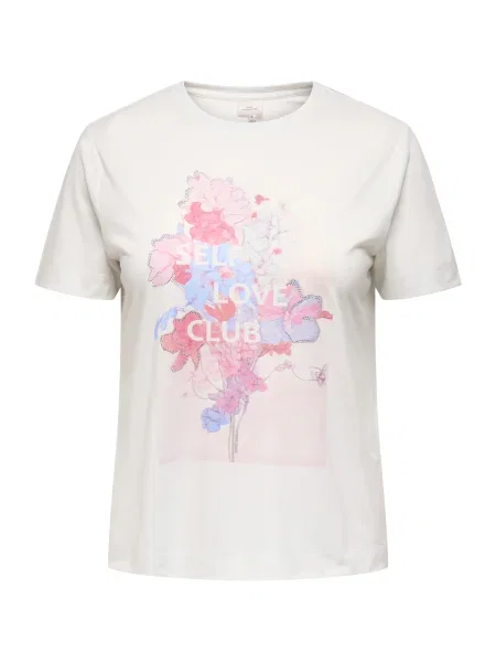 ONLY Carmakoma Tricou CARNIKO albastru deschis / gri deschis / roz alb