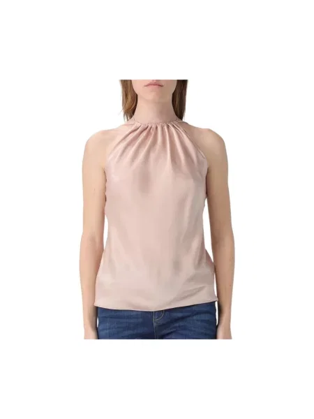 Lniany top Pinko różowy