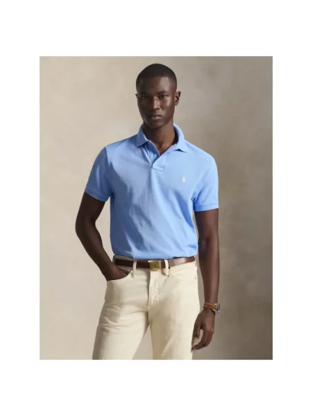 Polo Ralph Lauren Koszulki Mężczyzna M Koszulka Polo z Krótkim Rękawem Piqué niebieski
