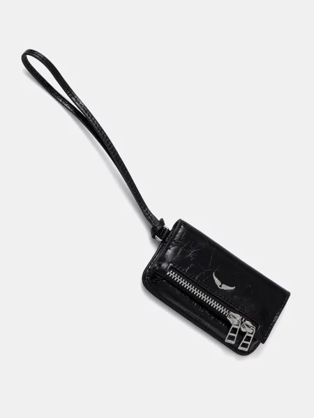 Usnjen obesek za ključe ZADIG&VOLTAIRE črna