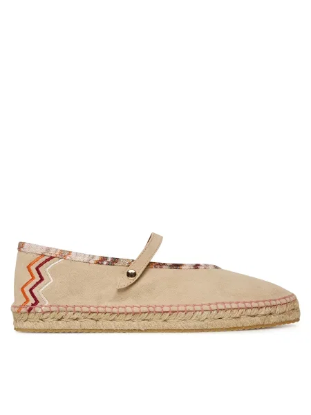 Semišové espadrilky Missoni Lola béžová