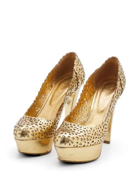 Bőr platform talpú slip on körömcipő Sergio Rossi