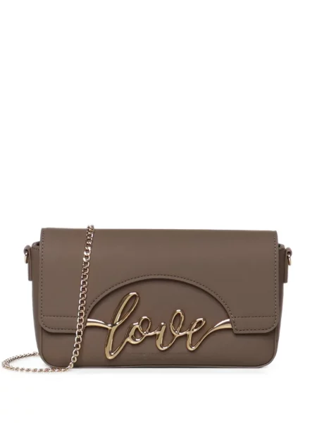 Geantă Love Moschino cu autograf maro