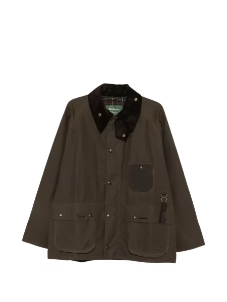 Gulerat palton Barbour de catifea cord verde