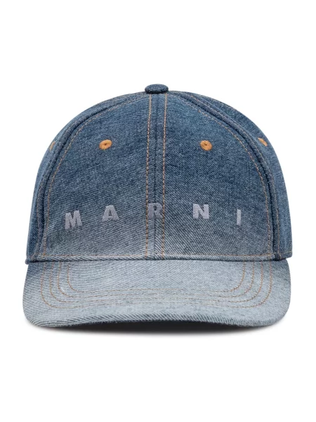 Czapka z daszkiem Marni z logo niebieska