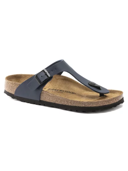 Sandały Birkenstock skórzane niebieskie