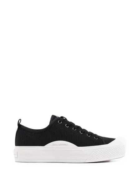 Sneakerși Karl Lagerfeld cu platformă din jacard negru