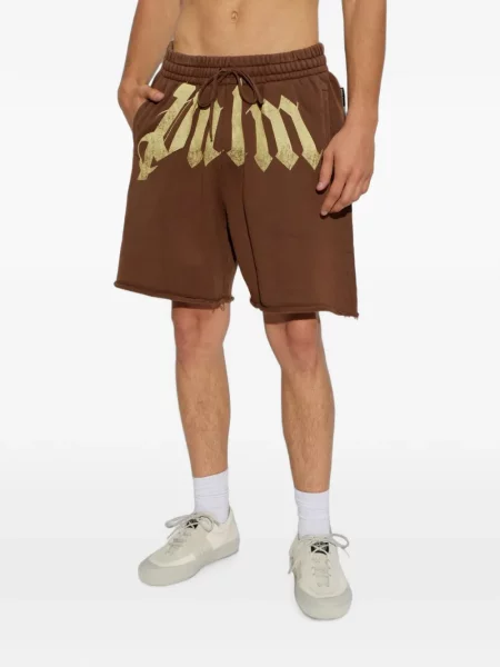 Pantaloni scurți Palm Angels cu imagine maro