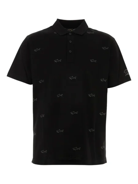 Tricou polo Paul & Shark cu imagine negru