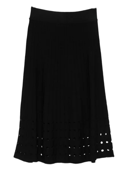 Fustă midi Dkny din crep până la genunchi negru