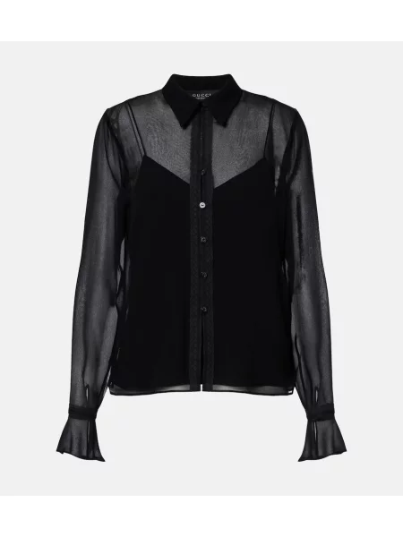Cămașă Gucci de mătase negru
