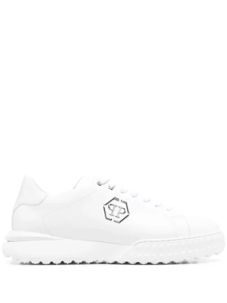 Sneakerși Philipp Plein din piele alb