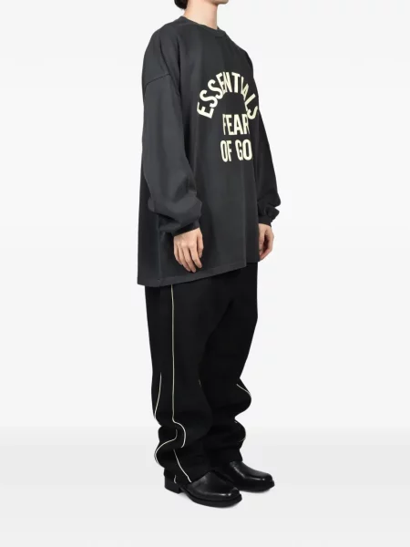 Lung tricou Essentials cu imagine negru