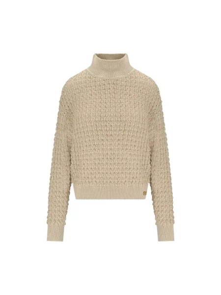 Bukiecik sweter Elisabetta Franchi z cekinami beżowy
