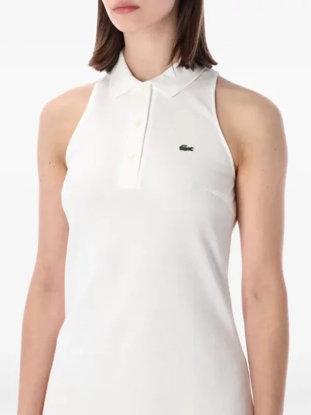 Αμάνικη μίνι φόρεμα Lacoste με κέντημα λευκό