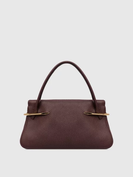 Шкіряна сумка-тоут Pinch з логотипом Givenchy бордова