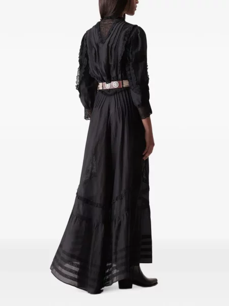 Rochie maxi Fortela din dantelă negru