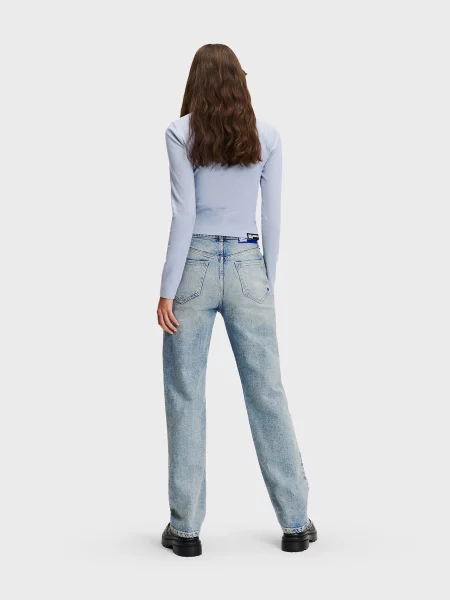 Прямі джинси Karl Lagerfeld Jeans бавовна/еластан блакитний