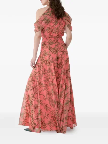 Pantaloni Carolina Herrera cu imagine portocaliu