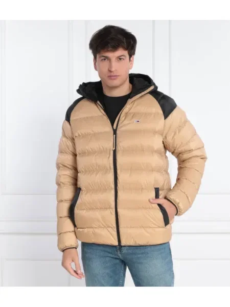Tommy Jeans Steppelt kabát LIGHT DOWN barna