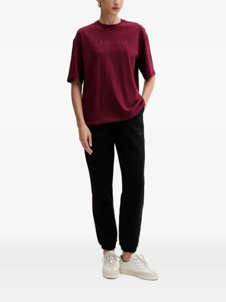 Tricou La Mania cu broderie roșu