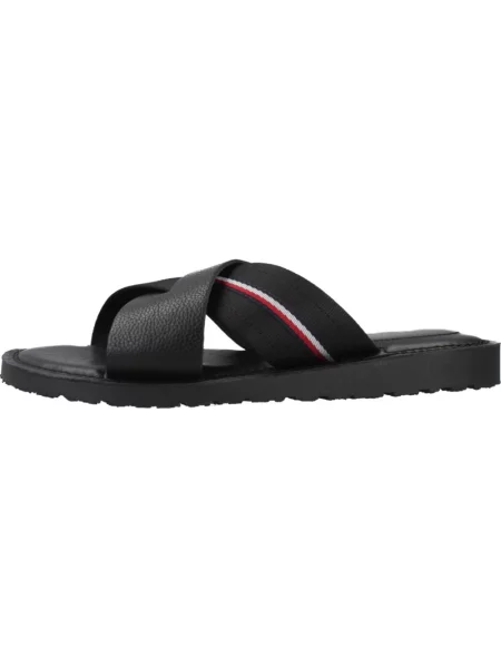 Klapki Tommy Hilfiger skórzane czarne