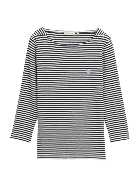 TOM TAILOR Tričko marine modrá / světlemodrá bílá