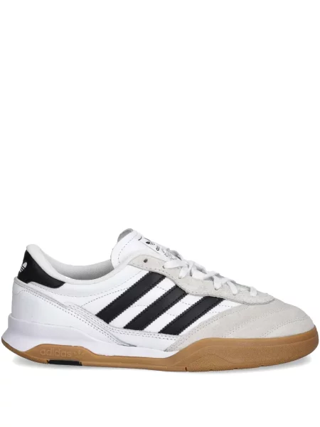 Sneakerși Adidas Gazelle din piele de căprioară cu decolteu rotund alb