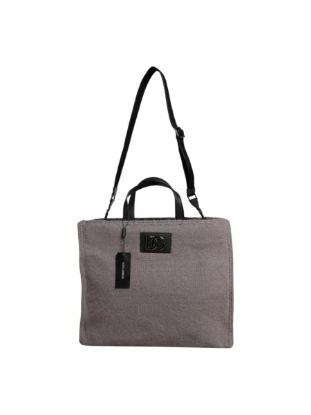 Torebka Dolce And Gabbana wełniana z logo czarna