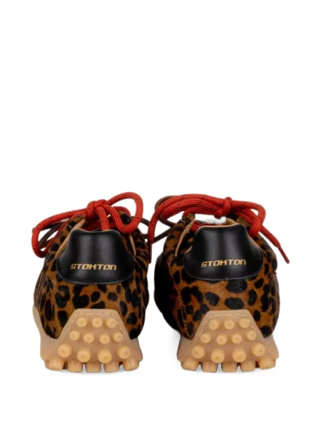 Sneakerși Stokton cu imagine cu model leopard maro