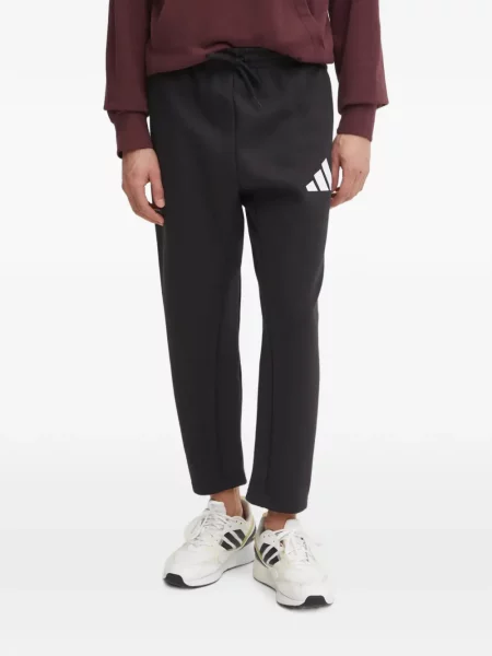 Τρέξιμο παντελόνι Adidas από διχτυωτό slip-on μαύρο