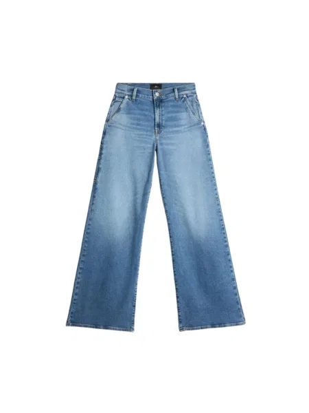 Jeansy 7 For All Mankind z wysoką talią niebieskie