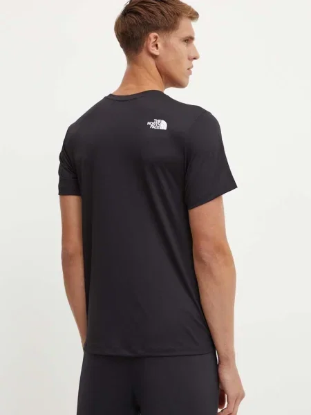 The North Face t-shirt sportowy gładki czarny