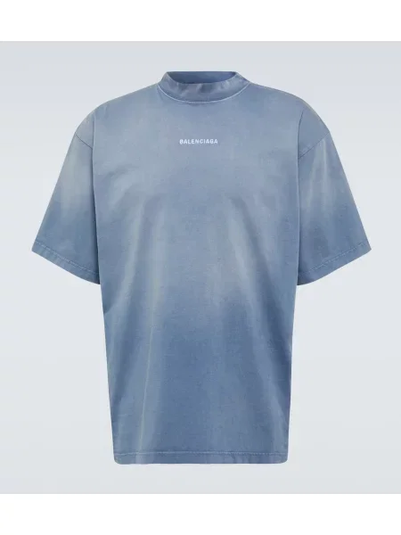Jersey majica Balenciaga z avtogramom modra