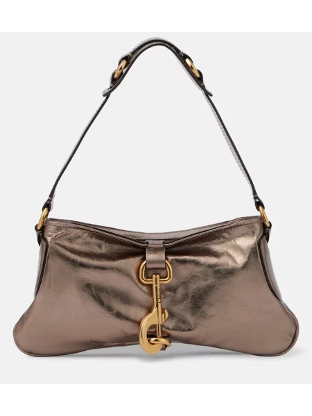 Geanta de piele Chloé din piele gri