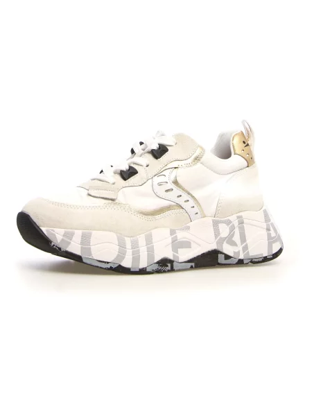 Sneakersy Voile Blanche zamszowe z logo białe