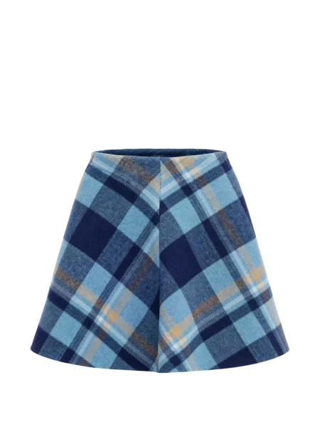 Kostkovaná áčková mini sukně Semicouture modrá