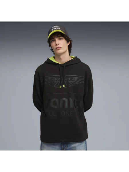 Bluza z kapturem PUMA x ASTON MARTIN ARAMCO TEAM o luźnym kroju Akcesoria S czarny