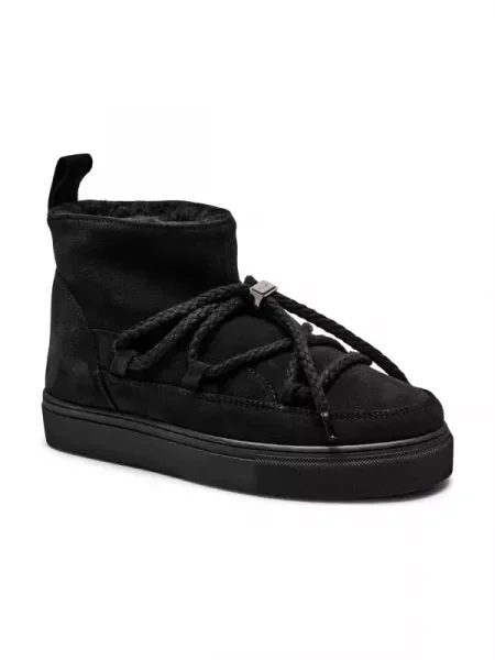 INUIKII De piele bocanci CLASSIC LOW cu adaos de lână negru