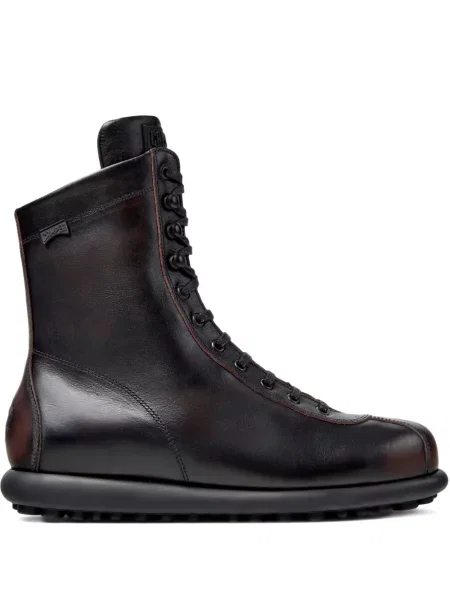 Botine Camper cu șireturi din piele biker negru