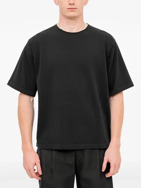 Tricou Devoa tricotate cu imagine negru