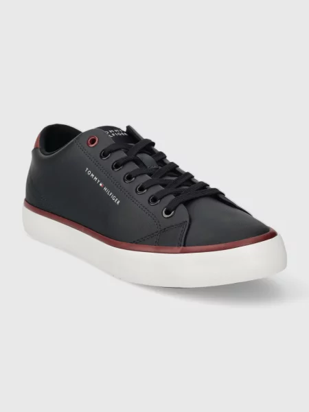 Kožené tenisky Tommy Hilfiger modrá