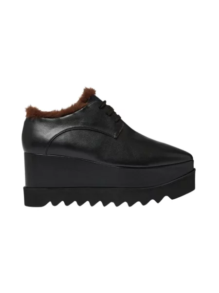 Trampki Stella Mccartney skórzane na koturnie czarne