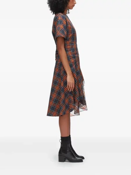 Rochie 3.1 Phillip Lim în carouri de costum roșu