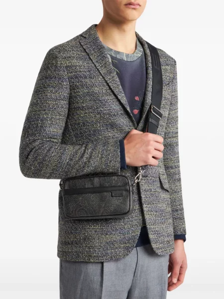 Raštuota rankinė Etro su paisley raštu pilka