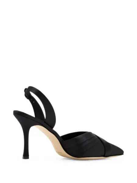 Pantofi cu toc Manolo Blahnik slingback cu bretele negru