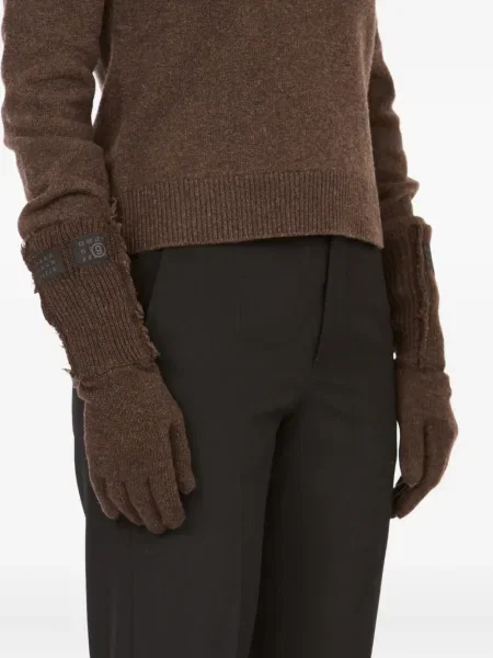 Mănuși Mm6 Maison Margiela tricotate maro