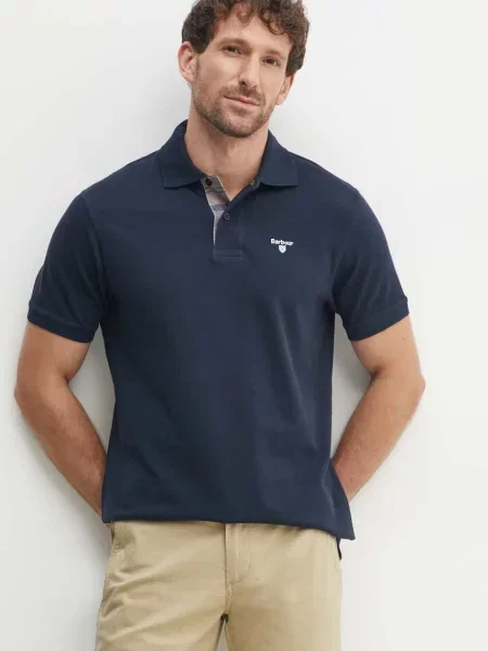 Barbour polo de Tartan Pique Polo marin cu imprimeu albastru