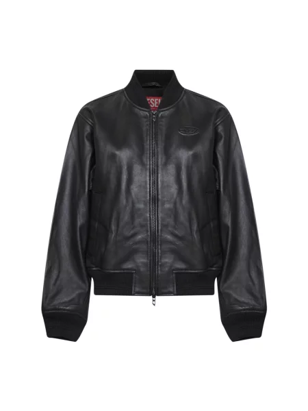Kurtka skórzana Diesel czarna