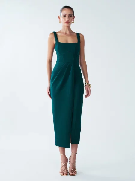 BWLDR Večernja haljina Abriel smaragdno zelena